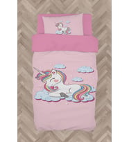 MEKTA HOME BEBEK VE ÇOCUK ODASI Bulutlu Unicorn Desenli Nevresim Takımı