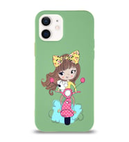 Apple iPhone 12 Uyumlu Lansman Kılıf Vespagirl Tasarımlı Altı Kapalı İçi Kadife Kaplı Silikon Kapak (Şeffaf)