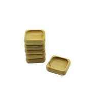 6 ADET 9X9CM KARE AHŞAP BAMBU ÇEREZLİK - LOKUMLUK KASE DERİNLİK: 1.8CM (5343)