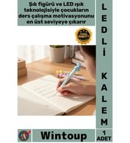 #Kalem Işıklı Eğlenceli Figürlü Ergonomik Versatil Okul Hediye 07 Uçlu Ledli Dinazor Tasarımlı Kalem