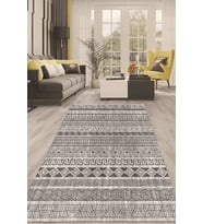 Dijital Kaymaz Taban Yıkanabilir Modern Renkli Salon Halısı Mutfak Halısı Yolluk ND-HT-929 (Gri)