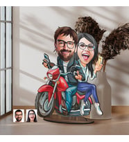 BK Gift Kişiye Özel Sevgililer Karikatürlü Büyük Boy Ahşap Biblo-97 Arkadaşa Hediye , Sevgiliye Hediye, Kişiye Özel Biblolar
