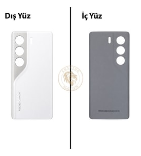 Tecno Camon 40 Beyaz Uyumlu Arka Kapak Arka Cam Batarya Pil Kapağı Lazer Kesim Back Cover