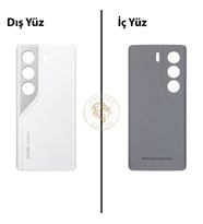 Tecno Camon 40 Beyaz Uyumlu Arka Kapak Arka Cam Batarya Pil Kapağı Lazer Kesim Back Cover