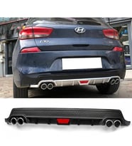 Hyundai i30 Siyah Difüzör Difizör Yuvarlak Egzoz Görünüm Kulaklı Tip 2007 - 2021