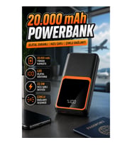 Dijital Ekranlı 20.000 mAh Powerbank 22.5W Hızlı Şarj Çoklu Kablolu Taşınabilir Şarj Cihazı