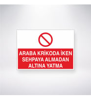 Araba Krikoda İken Sehpanın Altına Yatma 21x28 Arkası Yapışkanlı Levha