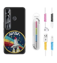 Tecno Spark 6 6 Go 8C 8 Pro 7 7 Pro Kılıf Kablo Koruma Spiral Silikon Nasa 1326