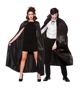 Siyah Renk Yakalı Halloween Pelerini 120 cm