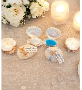Mumelia Candles Deniz Kabuğu - Doğal Soya Kutulu Hediyelik Mum - 15 Adet