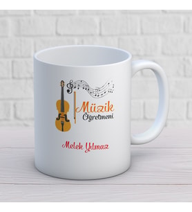 Kişiye Özel Meslek Müzik Öğretmeni Hediyelik Kupa Bardak