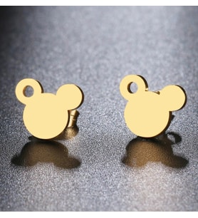 Kişiye Özel 925 Ayar Gümüş Mickey Mouse Küpe
