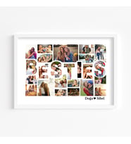 Çocuk Kalbi Atölyesi - Besties Arkadaşlık Tablosu, Best Friends Arkadaş Hediyesi, Dostluk Tablosu (Doğal Beyaz)