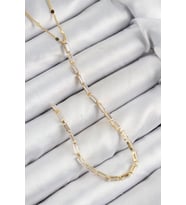 Pirinç Zirkon Taşlı Model Gold Renk Y Kolye TJ-BKO10450