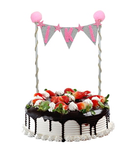 Pasta Süsü 27cm x 15cm, İKİ - Pembe (STD)