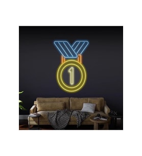 Birinci Yazılı Madalya Figürlü Neon Tabela