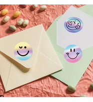 Hologramlı Renkli Gülücük Sticker 500 Adet
