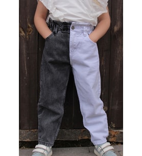 Escabel Kız Çocuk Jean Pantalon Beli Lastikli 5-14 Yaş, Karışık Renk