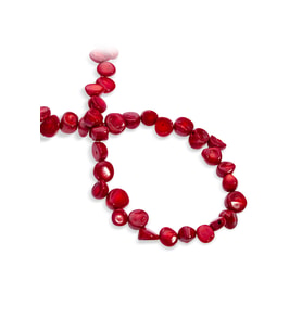 Mercan Doğal Taş Parlak Kırmızı Amorf Daire 5x11mm