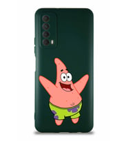 Huawei Y7A Soft Premier Kapak Patrick Yıldız Tasarımlı Silikon Kılıf - Yeşil (Şeffaf)