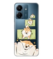 Xiaomi Redmi 13C Uyumlu Sevimli Köpek Tasarımlı Şeffaf Telefon Kılıfı