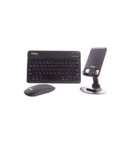 Kablosuz Klavye Mouse ve Stand Seti  + Ayarlanabilir Telefon Standı BEYAZ (Siyah)