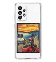 Samsung Galaxy A52 Uyumlu Deadpool Çığlık Tasarımlı Şeffaf Telefon Kılıfı