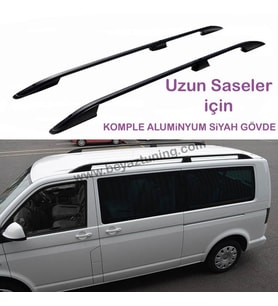 Volkswagen Transporter T5-T6-T7 Üst Port Bagaj Tavan Çıtası Siyah Uzun