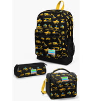 Coral High Kids Siyah Sarı İş Makinesi Desenli 3’lü Okul Çanta Seti SET0123475