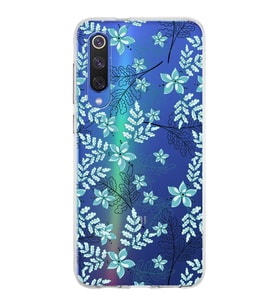 Xiaomi Mi 9 Se Uyumlu Kapak Floral Su Yeşili Tasarımlı Şeffaf Silikon Kılıf