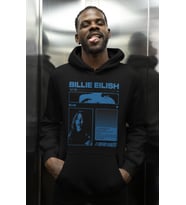Özel Tasarım Billie Eilish Baskılı Unisex Oversize Şarkıcı Hoodie