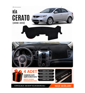 KİA CERATO (2008-2012) Uyumlu Torpido Örtüsü Torpido Kılıfı - Siyah