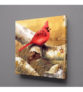 KIRMIZI KUŞ KANVAS TABLO 50x50cm (Karışık)
