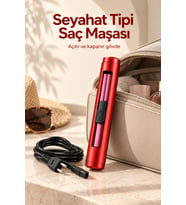 Bukle ve Düzleştirme Özellikli Seyahat Tipi Kablolu Saç Maşası