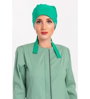 DüzYaprak Yeşili Renk Tesettür Hemşire Bonesi Doktor Cerrahi Bone