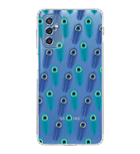 PrintiFy Samsung Galaxy M52 ile Uyumlu 1mm Slim Fit Nazar Boncuğu 4 Baskılı Şeffaf  Kılıf