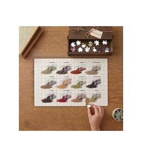 Baharatlar ve İngilizce İsimleri Tasarımı 240 parça Ahşap Puzzle Ahşap Kutuda MP06429