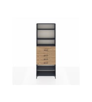 Arges Dolap 4 Raflı 4 Çekmeceli 88x30x243 Antrasit-Çam