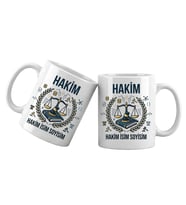 İsim Yazılı Hakim Kupa Bardak – Kişiye Özel Hukuk Meslek Kupası (Beyaz)