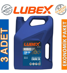 Lubex Robus Turbo 20W-50 7 Lt Mineral Motor Yağı (3 Adet)