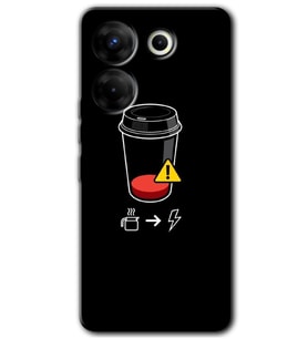 Tecno Camon 20 Pro 4G Kılıf HD Desen Baskılı Kılıf - Coffee Battery