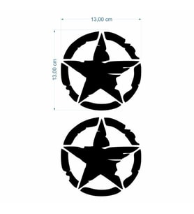 SEVGENT Skm Army Yıldız 13 X 13 Cm Siyah Sticker 2 Li