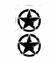 SEVGENT Skm Army Yıldız 13 X 13 Cm Siyah Sticker 2 Li