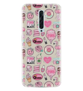 Oppo Reno 2Z 4 Lite 4 Pro 5 6 7 A31 Kılıf Desemli Silikon Donut Flamingo 1415