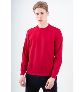 Maraton Comfort Erkek Bisiklet Yaka Koyukırmızı Sweatshirt