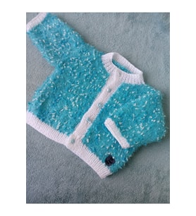 Handmade Çocuk Hırka Mavi Yumoş