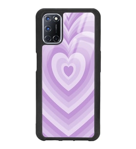 Oppo A72 Uyumlu Lila Kalpler Tasarımlı Glossy Telefon Kılıfı