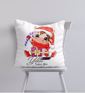 BK Gift Kişiye Özel Yılbaşı Mutlu Yıllar Tasarımlı Yastık-10