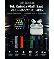 7 Kordonlu Akıllı Saat Ve Bluetooth Kulaklık Seti Nabız Takibi, Bildirimler Ve Spor Modları