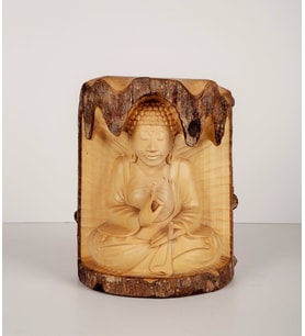 Carved-Buddha-Crocodile Wood El Yapımı Buda Heykeli